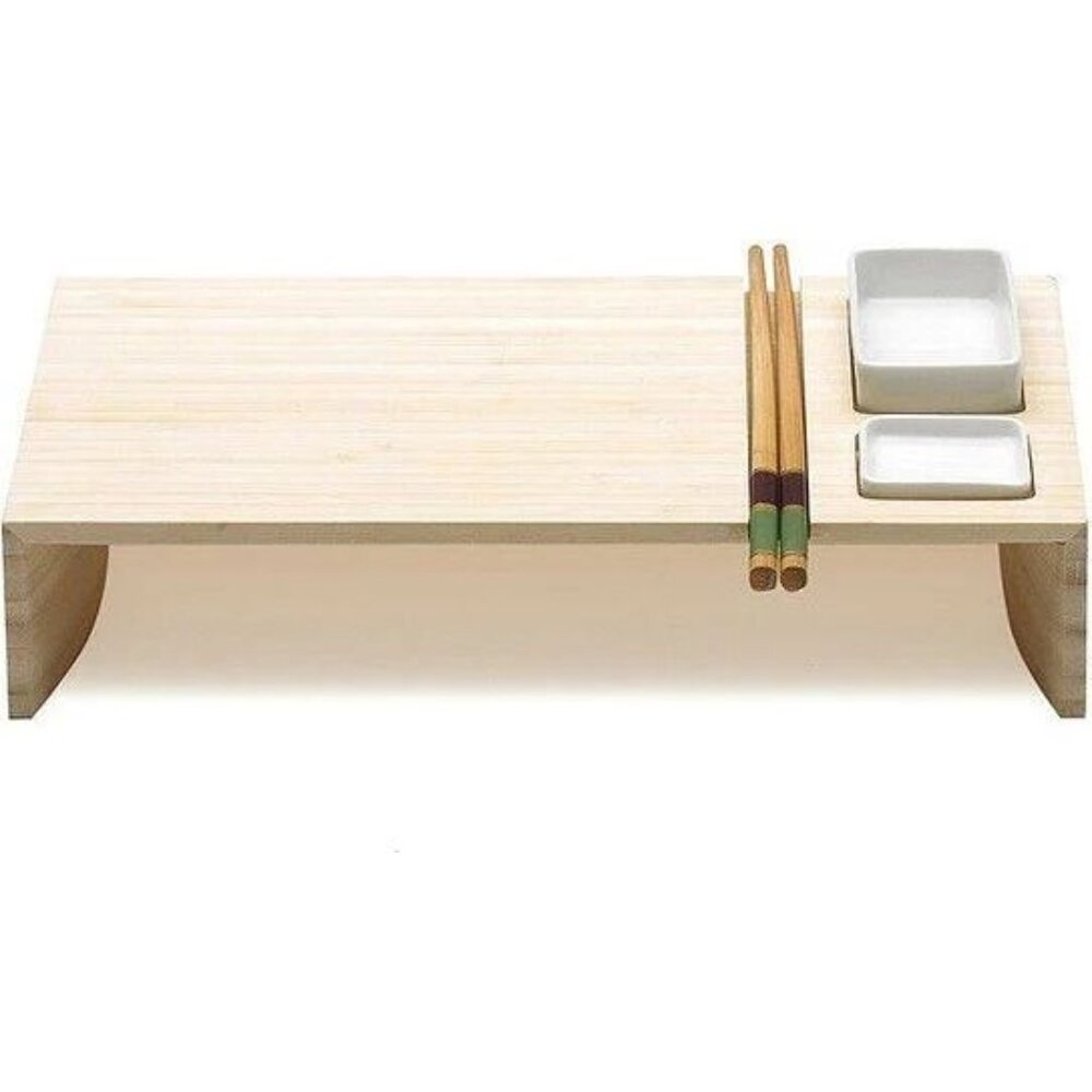 Legnoart Kobe Sushi Set, Wood and Ceramic, Japanese Luxury Gift